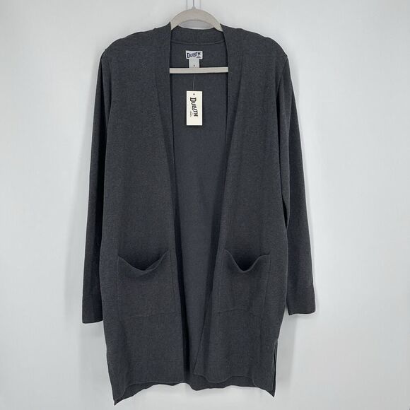 Duluth Shiftless Duster Sweater Tunic Open Cardigan Charcoal Gray Women’s Size S - Picture 1 of 6